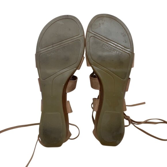 Nine West Sorcerer Womens Natural Tan Lace-Up Gladiator Wedge Sandals Size 10M - Picture 8 of 9
